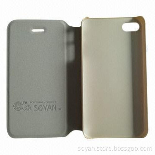 Customized flip PU leather case for iPhone 5/metal shining appearance with various colors